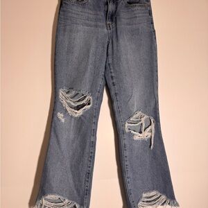 Rewash Distressed Blue Wide-Leg Jeans